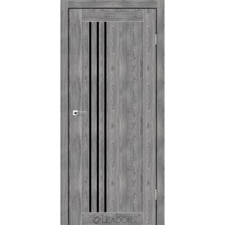 Дверне полотно   BELLUNO 900 х 2000, Клен Грей, Чорне скло