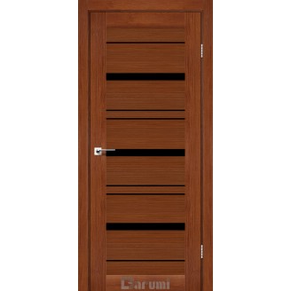 Дверне полотно Darina Колір горіх роял Скло чорне 60