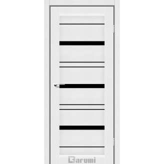 Дверне полотно Darina Колір білий текстурний Скло чорне 60