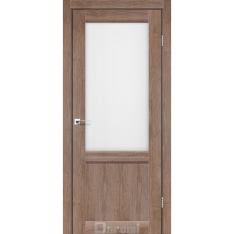 Дверне полотно Galant GL-01 Колір Горіх бургун Скло Сатин білий 80