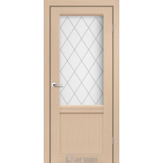 Дверне полотно Galant GL-01 Колір Дуб боровий Скло Сатин білий+ромб графіт 90