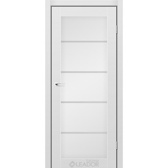 Дверное полотно GARDA 800 х 2000, Серый мат, Сатин белый