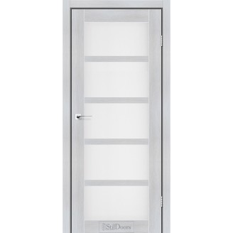 Дверное полотно Hamlet цвет Кремовое дерево Стекло Сатин 60