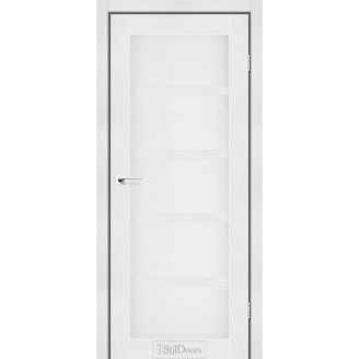 Дверное полотно Hamlet цвет Белое дерево Стекло Сатин 60