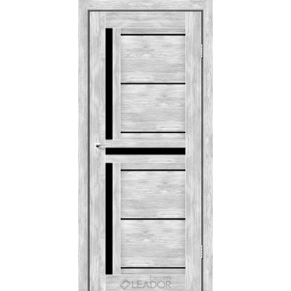 Дверное полотно LARIANA 600 х 2000, Клен Роял, Черное стекло
