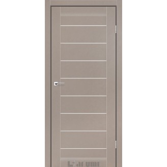 Дверне полотно LEONA 600 х 2000, Сірий краст, Сатин білий