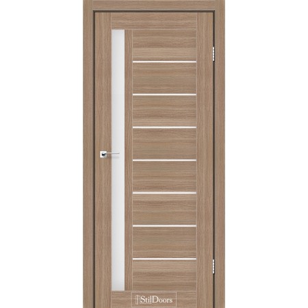 Дверне полотно London колір Вільха класична Скло Сатин 60