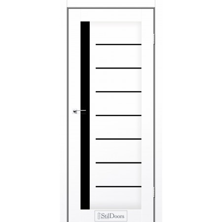 Дверное полотно London цвет Белый мат кристалл Стекло BLK 70