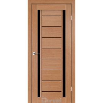  Дверное полотно Madrid Дуб натуральный Стекло черное 60