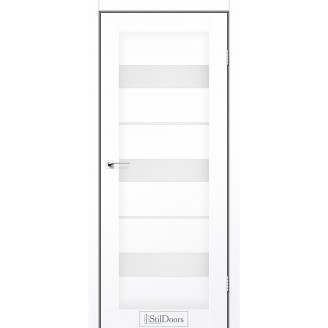 Дверне полотно Mexico колір Білий мат  Скло Сатин 60