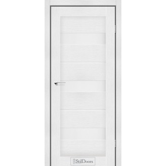 Дверне полотно Mexico колір Біле дерево Скло Сатин 60