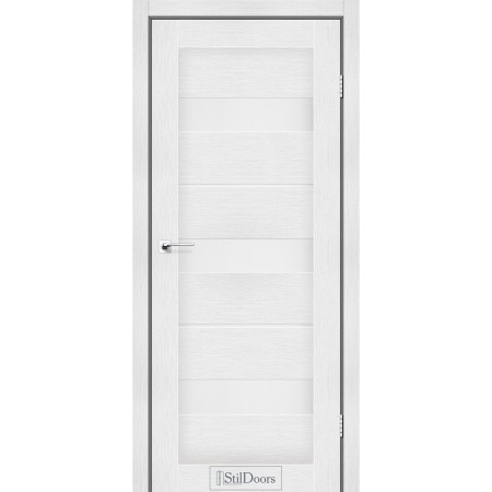  Дверное полотно Mexico цвет Белое дерево Стекло Сатин 90