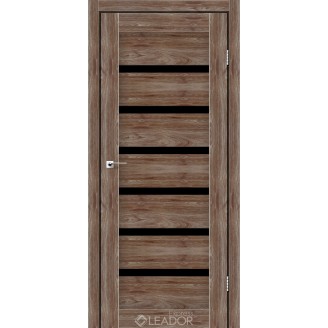 Дверное полотно MILAN 700 х 2000, Клен Рубрум, Черное стекло