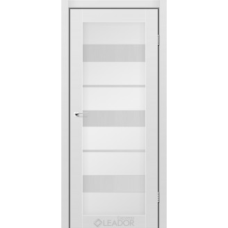 Дверное полотно MODENA 600х2000, Серый Мат, Сатин белый