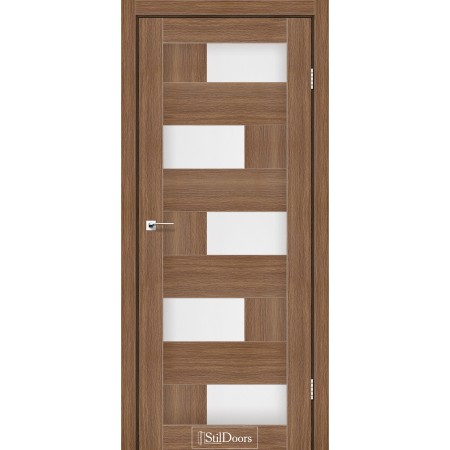 Дверное полотно Nepal цвет Итальянский орех Стекло Сатин 90