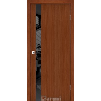  Дверное полотно Plato Line PTL-04 Цвет Орех роял Lacobel черный - алюмин. кромка 60