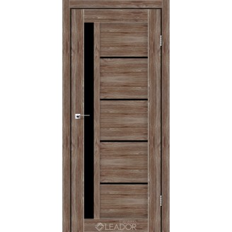 Дверное полотно RIM 900 х 2000, Клен Рубрум, Черное стекло