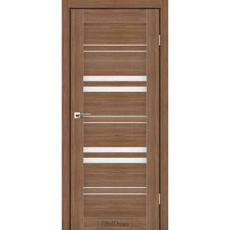 Дверне полотно Slovenia колір Італійський горіх  Скло Сатин 60