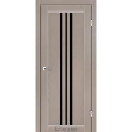  Дверное полотно Stella Цвет серый краст Стекло черное 80