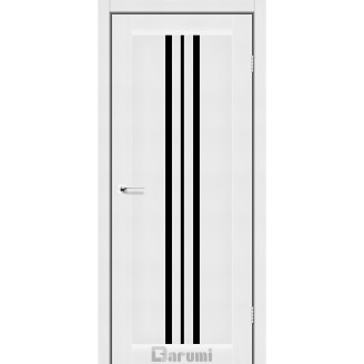  Дверное полотно Stella Цвет белый текстурный Стекло черное 90