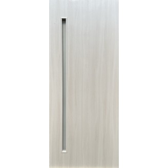  Дверное полотно Лайн+Стекло-01 (600 х 2000, Шимо Ваниль, Сатин белый)