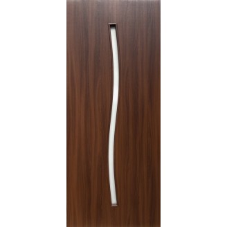  Дверное полотно Лайн+Стекло-02 (600 х 2000, Шимо Шоколад, Сатин белый)