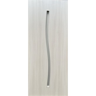  Дверное полотно Лайн+Стекло-02 (700 х 2000, Шимо Ваниль, Сатин белый)