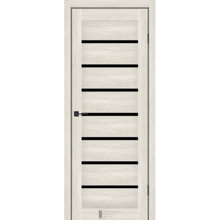  Дверное полотно Лира (800 х 2000, Дуб Гималайский, стекло черное)