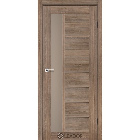 Дверне полотно Lorenza  колір сіре дерево Скло бронза 90