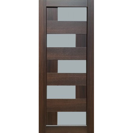  Дверное полотно Пальмира (900 х 2000, Каштан, Сатин белый)