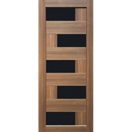  Дверное полотно Пальмира (800 х 2000, Ольха Итальянская, ЧЕРНОЕ СТЕКЛО)