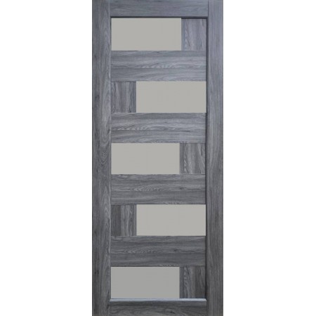  Дверное полотно Пальмира (700 х 2000, Бук Графит, Сатин белый)