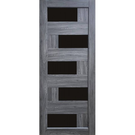 Дверное полотно Пальмира (800 х 2000, Бук Графит, ЧЕРНОЕ СТЕКЛО)