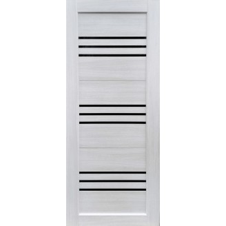 Дверне полотно Тріо (600 х 2000, Альба Біла, ЧОРНЕ СКЛО)