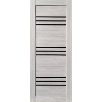 Дверне полотно Тріо (600 х 2000, Альба Пепельна, ЧОРНЕ СКЛО)